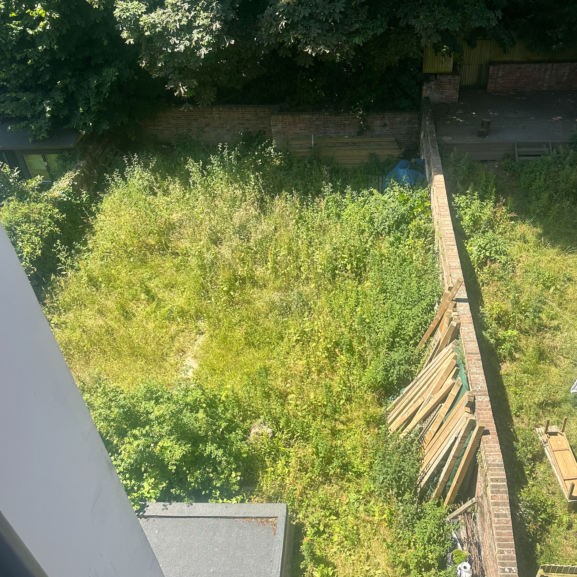 View of overground back garden from few floors above