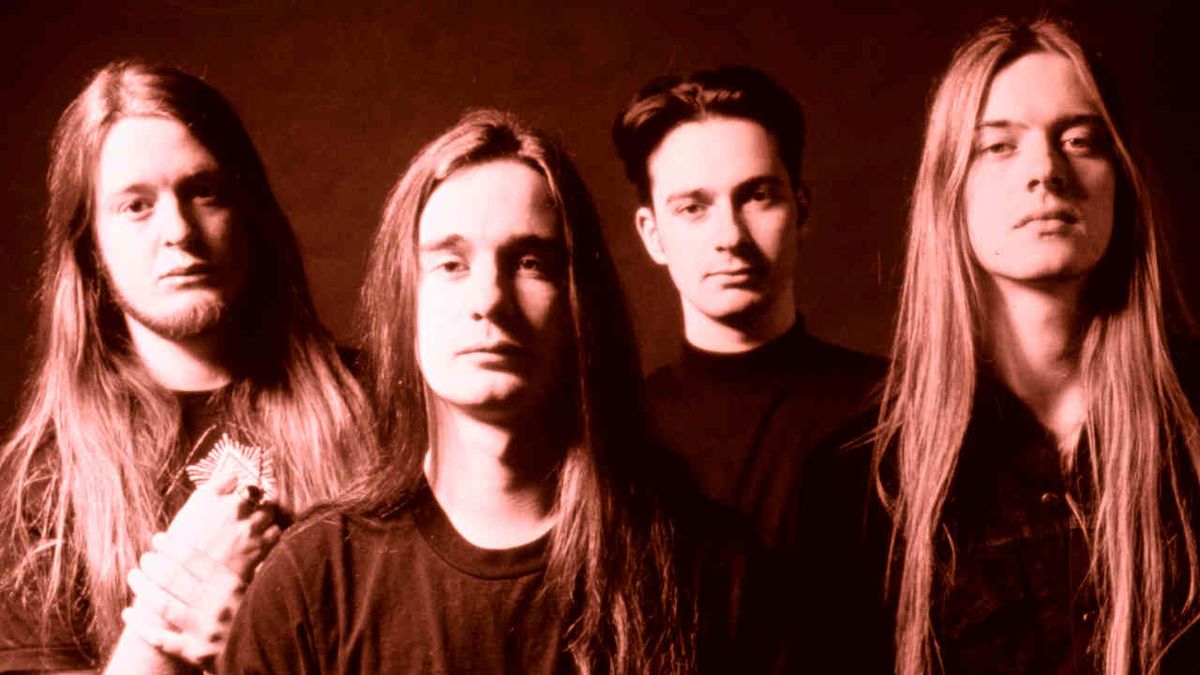 A line-up photograph of Carcass in the early 1990s