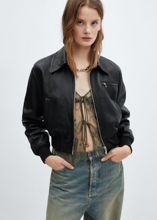 Vintage Leather-Effect Jacket