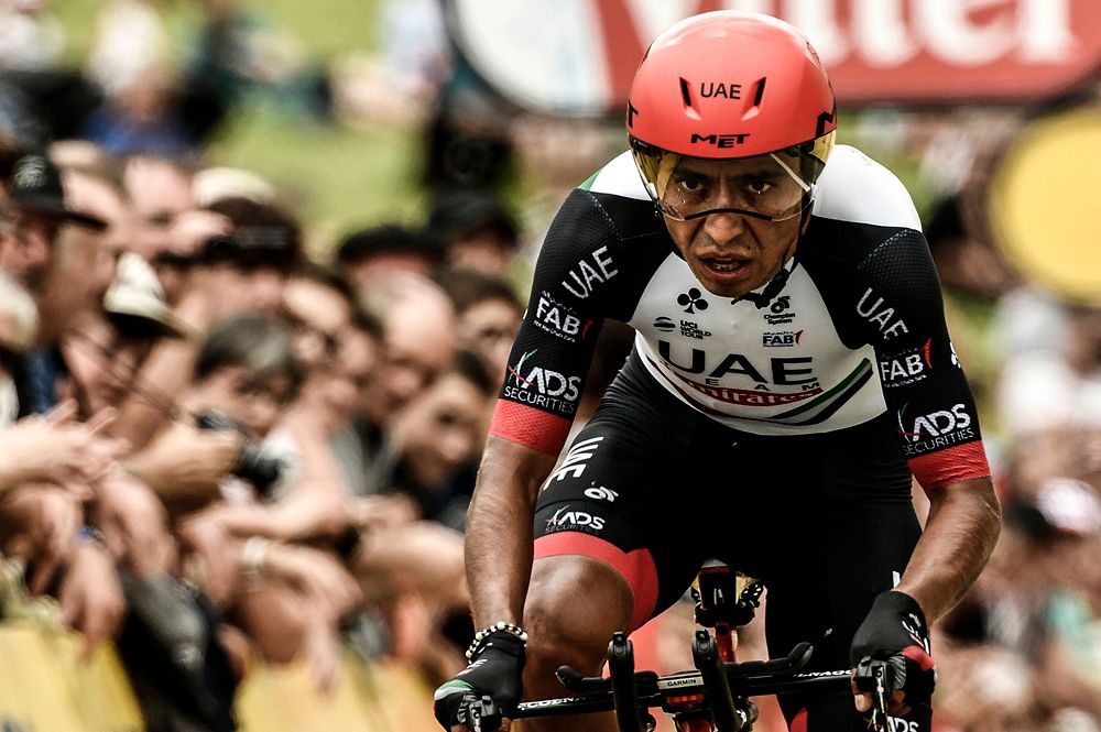 Darwin Atapuma crosses the finish line of the 20th stage of the 105th edition of the Tour de France