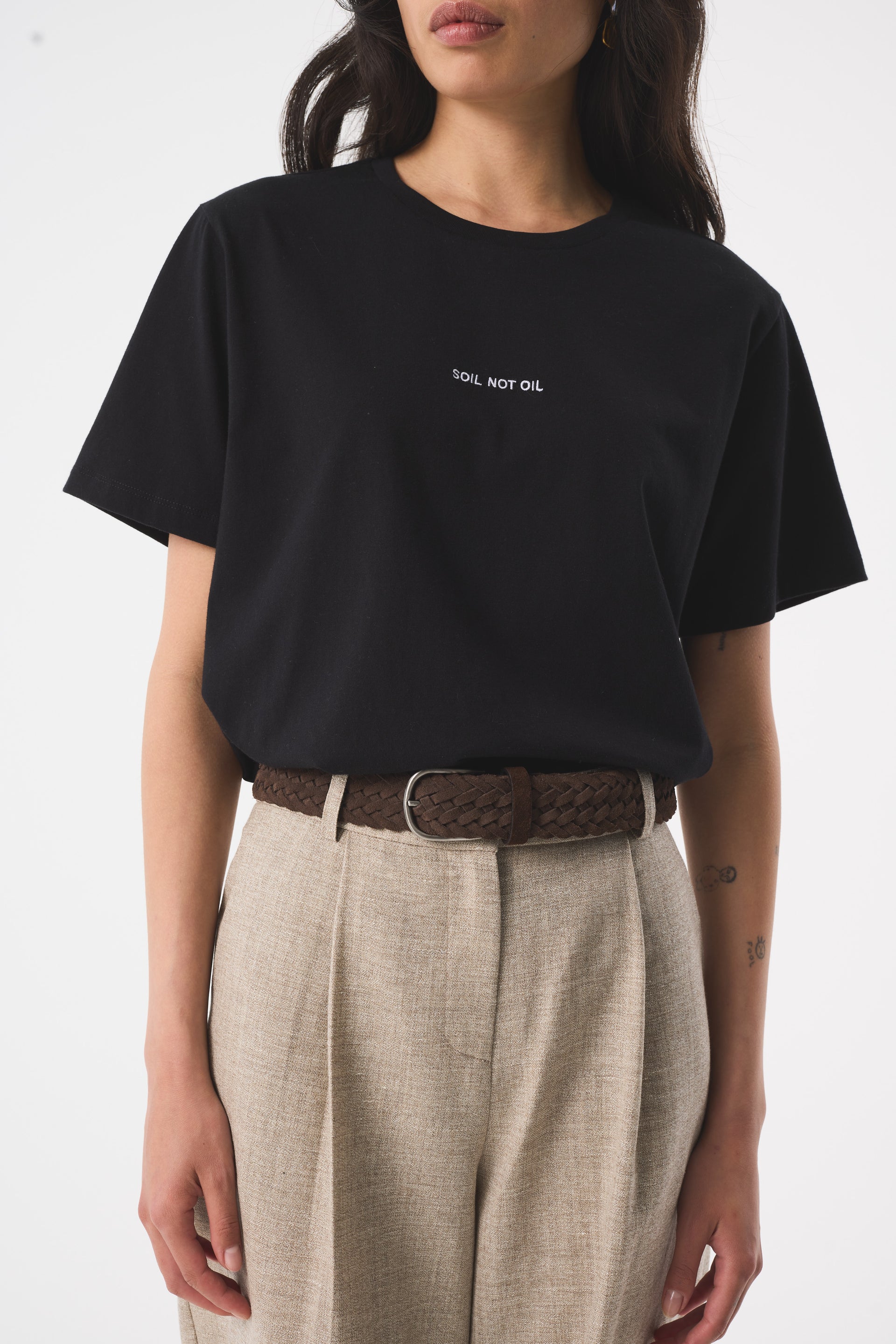 Adria 'soil Not Oil' Black T-Shirt - Black / S