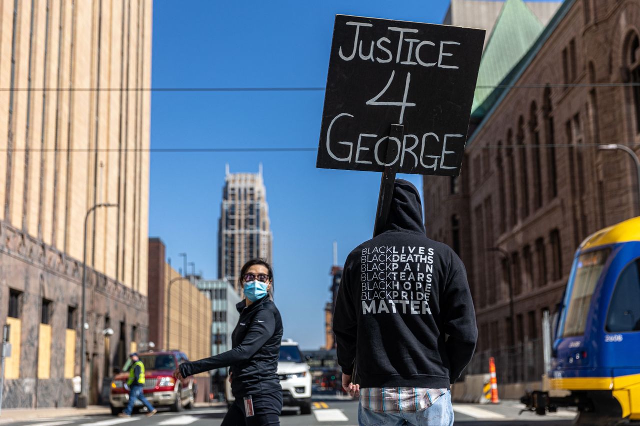 A George Floyd sign