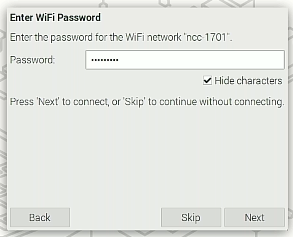 Enter Wi-Fi password