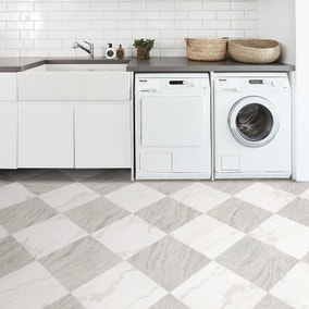 Bonneville Beige &amp;amp; White Peel and Stick Floor Tiles