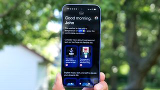 Google Pixel 10 in the hand.