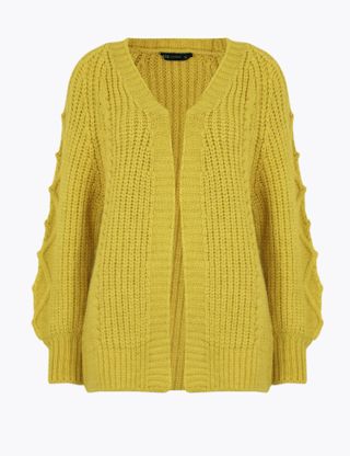 M&S Collection Cable Knit Relaxed Longline Cardigan, £35