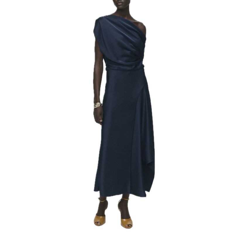 Mango, Asymmetrical satin dress