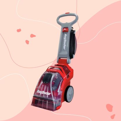Rug Doctor carpet cleaner on a pink background