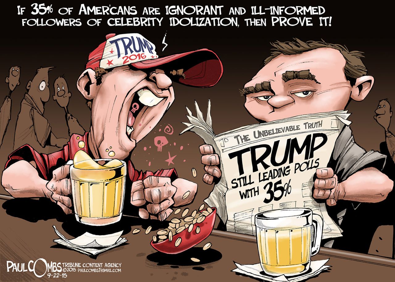 Political cartoon U.S. Donald Trump 2016