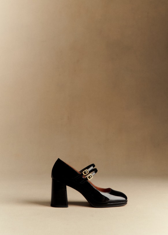Carmen High Mary Janes - Patent Black - Bovine Leather - S&amp;eacute;zane