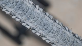 A close up of the tread on the Hutchinson Tundra gravel tyre