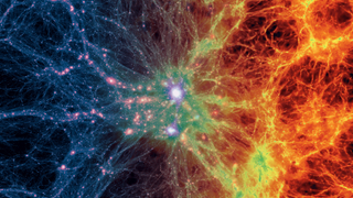 An illustration of the cosmic web where the universe's missing matter was discovered