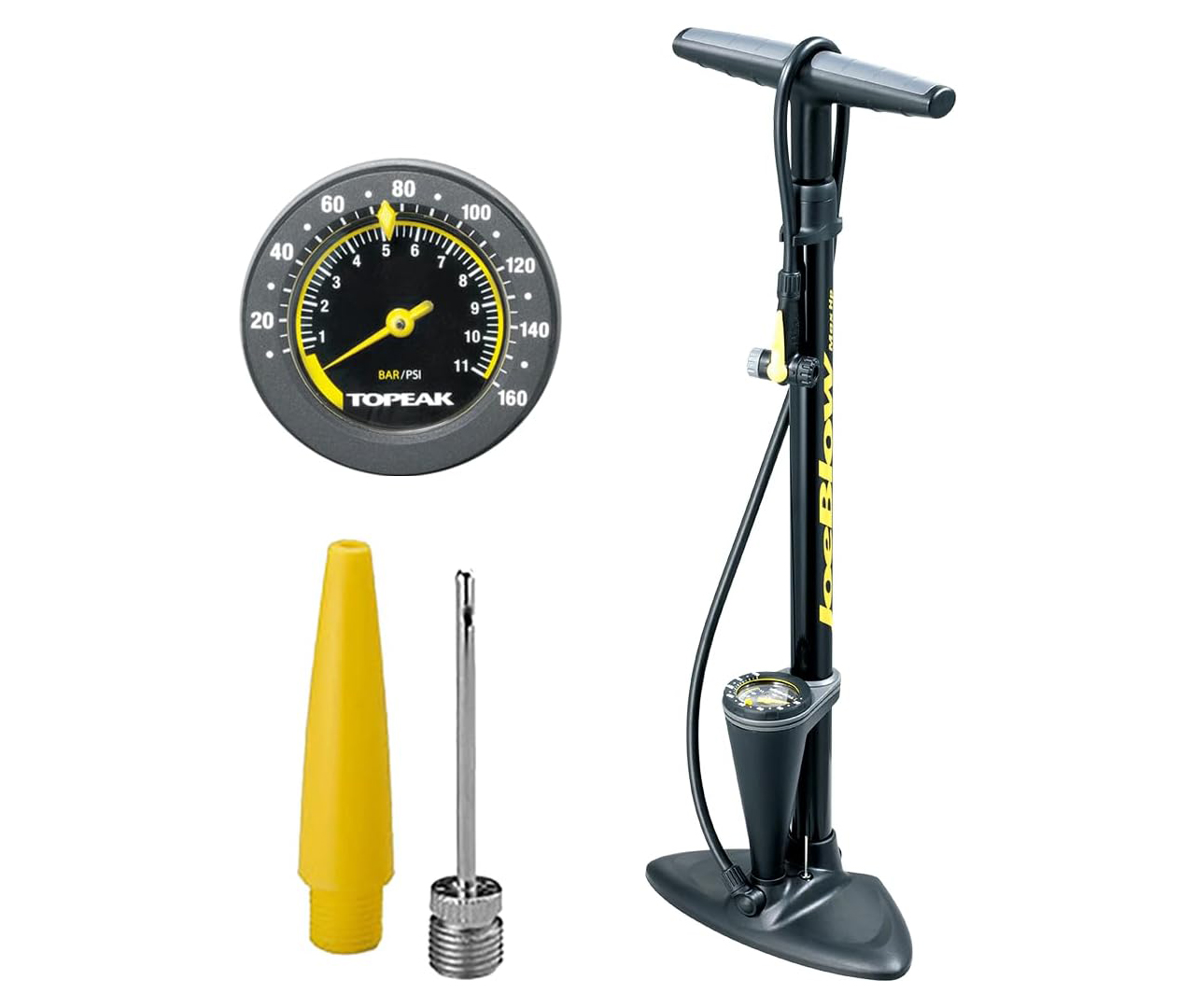 Topeak JoeBlow track pump and accessories