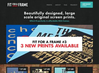 Online print shop Fit For A Frame scales down beautifully on smaller mobile screens