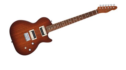The Bluesmaster looks like a single-cut Les Paul Junior that's been compressed, squashing and flattening the base of its body