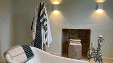 Best bath towels being tested in a bathroom