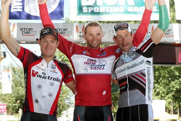 The podium: Bernard Sulzberger (Fly V Australia), Jonathan Cantwell (Fly V Australia) and Hilton Clarke (UnitedHealthcare).