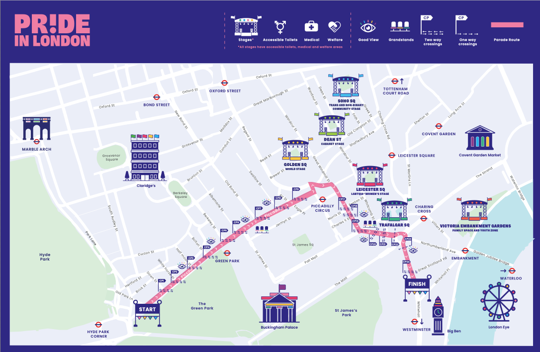 Pride London 2026 parade route