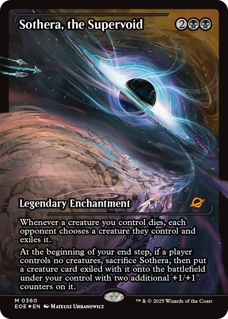 Artwork for the card "Sothera, The Supervoid" from the Edge of Eternities set in Magic: The Gathering