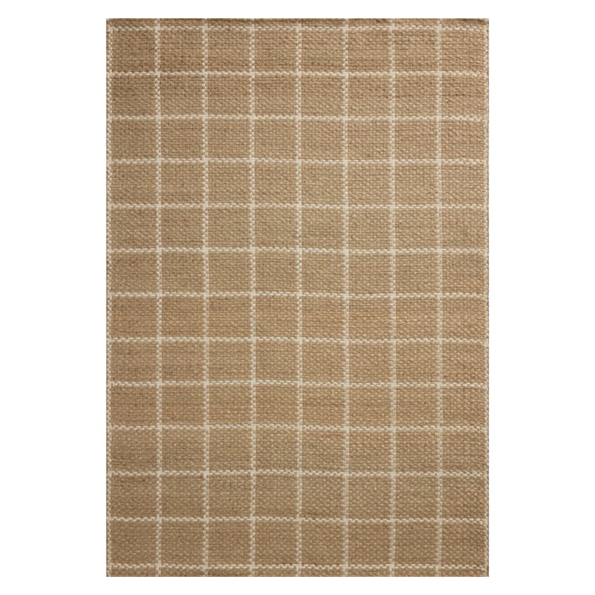 a checkered jute rug