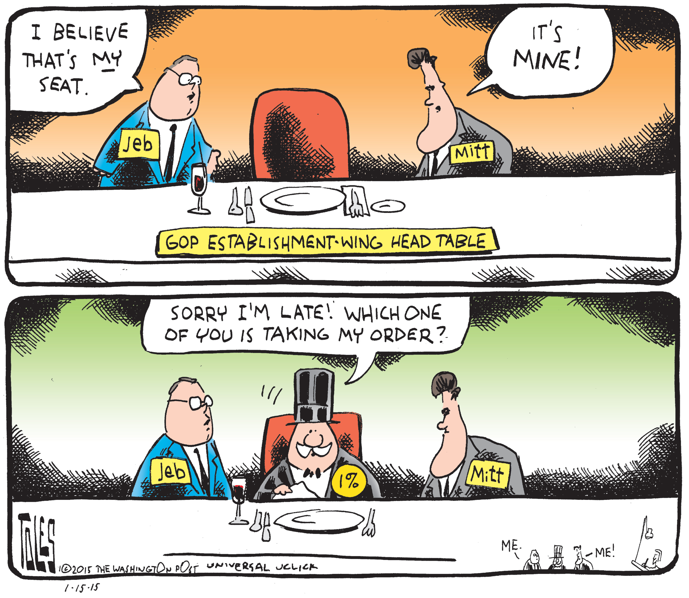 Political cartoon U.S. GOP Romney Bush