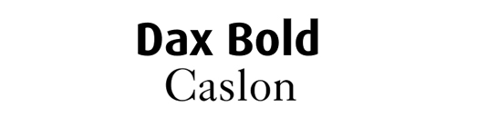 Font pairings: Dax and Caslon