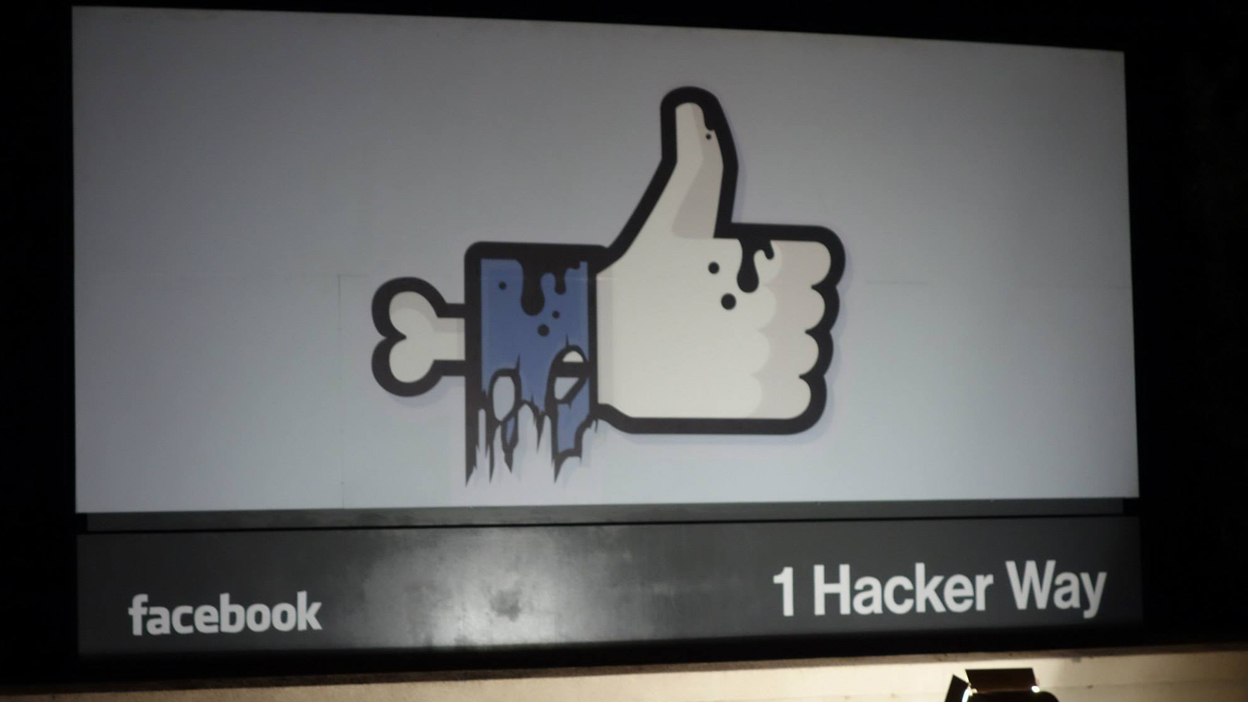 Facebook HQ sign Halloween