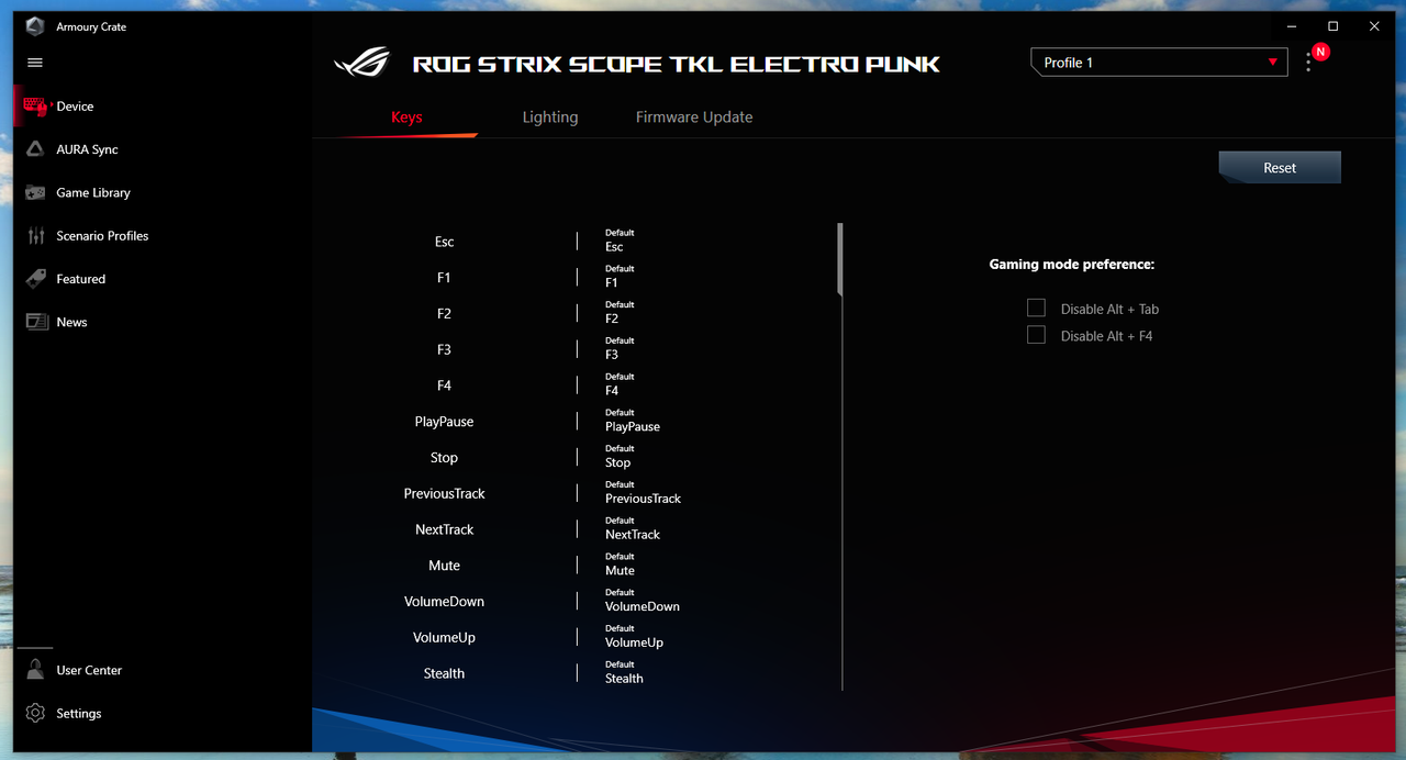 Asus ROG Strix Scope TKL Electro Punk