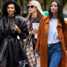 French girls wearing trench coats for fall at Paris Fashion Week