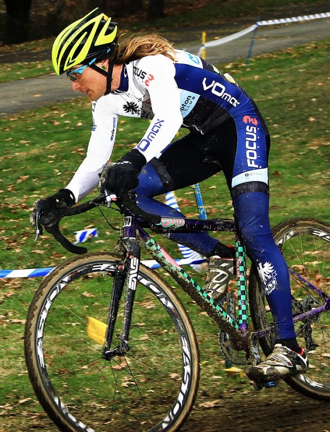 Riding a series of turns on course at Super Cross Cup 1
