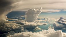 Puffy clouds in the sky