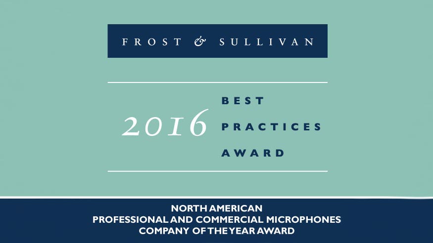 Frost &amp; Sullivan Names Shure 2016 North America Company of the Year