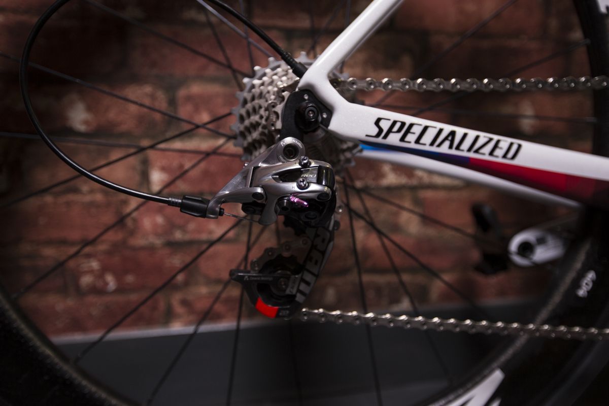 Nothing fancy here, just a regular SRAM Red derailleur