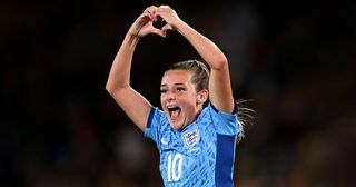 Ella Toone of England celebrates after scoring her team&#039;s first goal during the FIFA Women&#039;s World Cup Australia &amp; New Zealand 2023 Semi Final match between Australia and England at Stadium Australia on August 16, 2023 in Sydney, Australia.