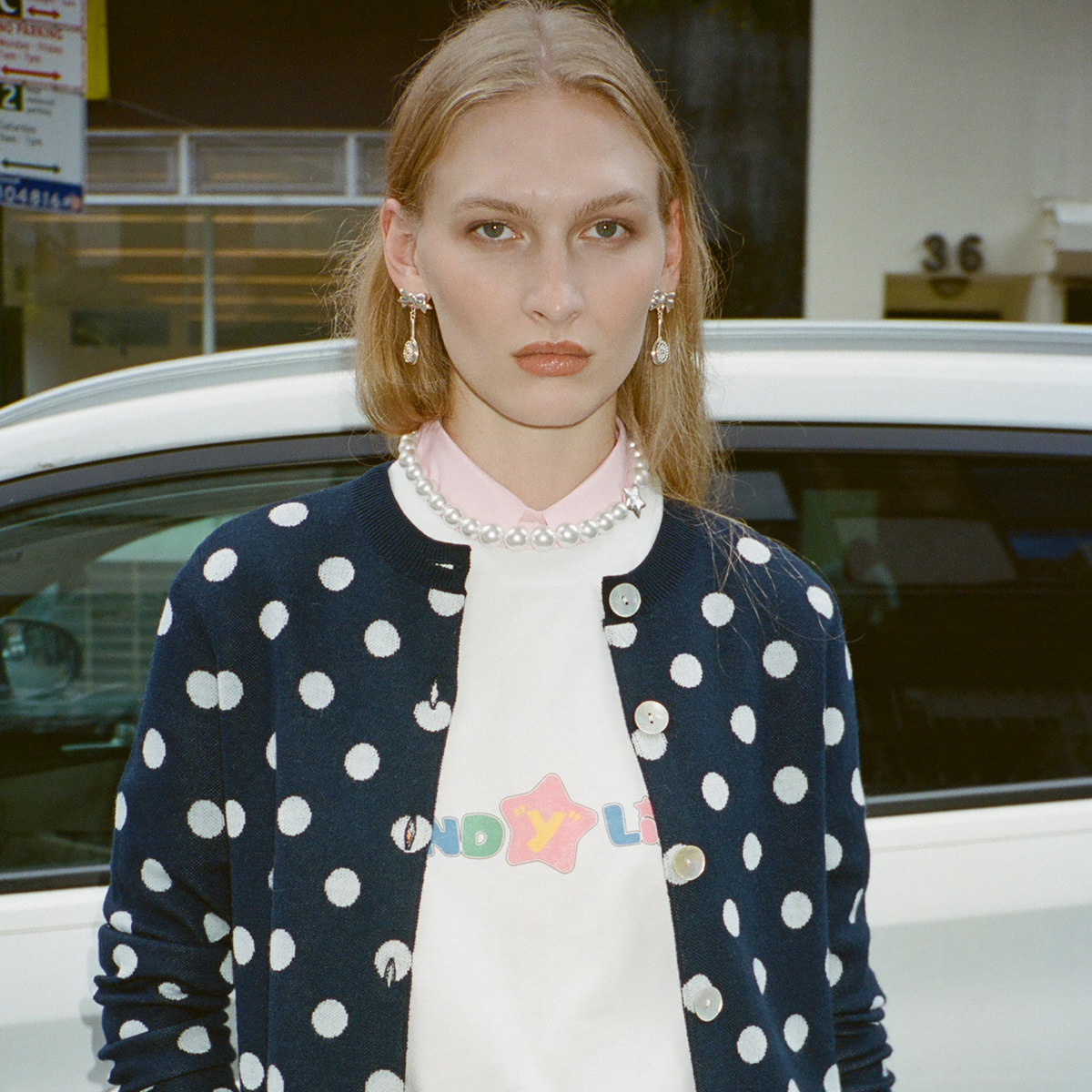 Sandy Liang Polka Dot Cardigan