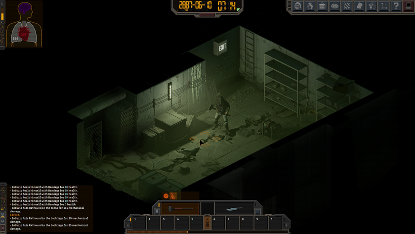 An alpha screenshot of Underrail 2: Infusion showing dingy underground corridors in isometric perspective.