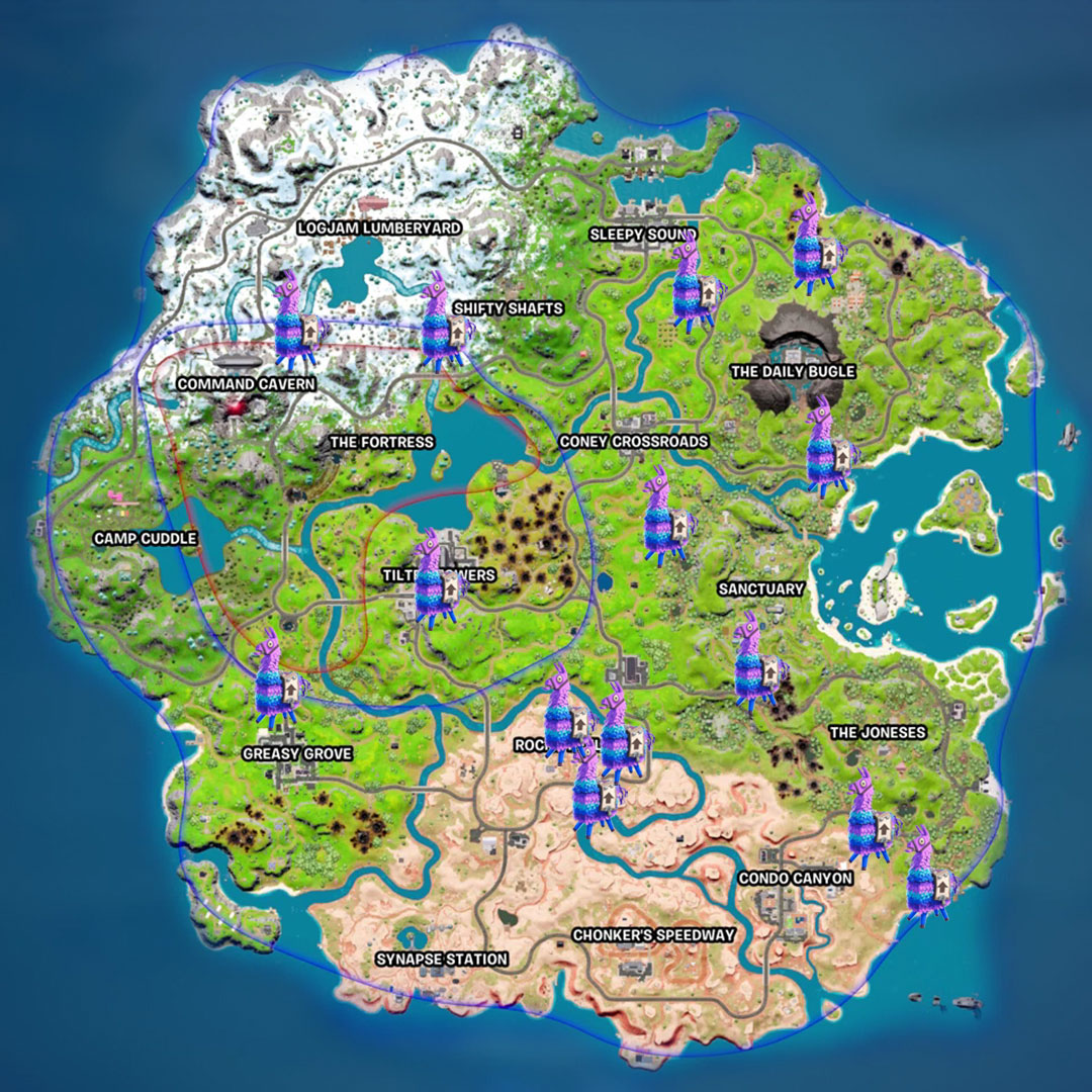 Fortnite llama locations map