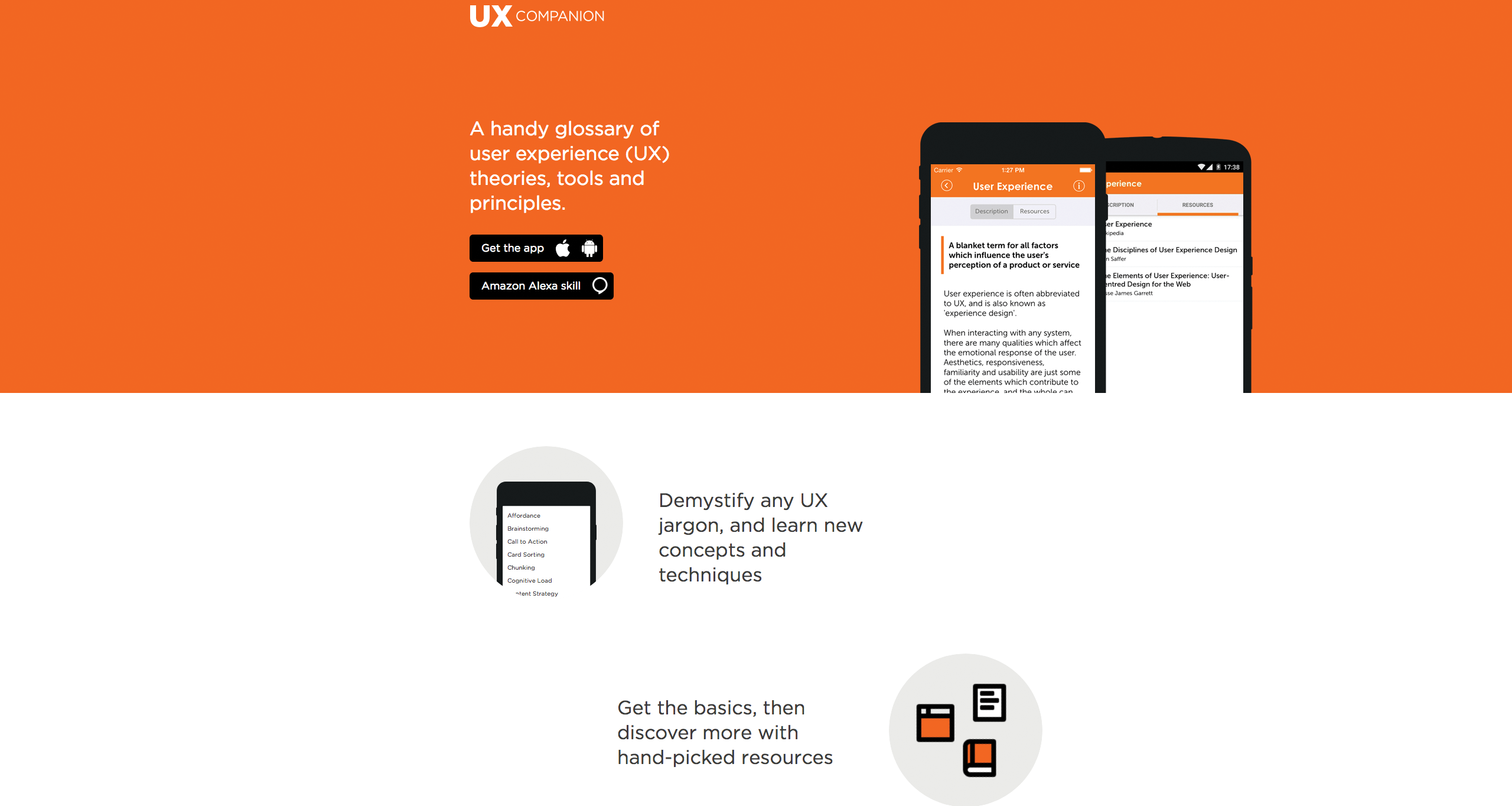 UX Companion landing page