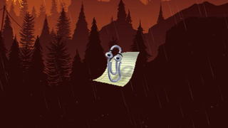 Paperclip on note paper against desktop background