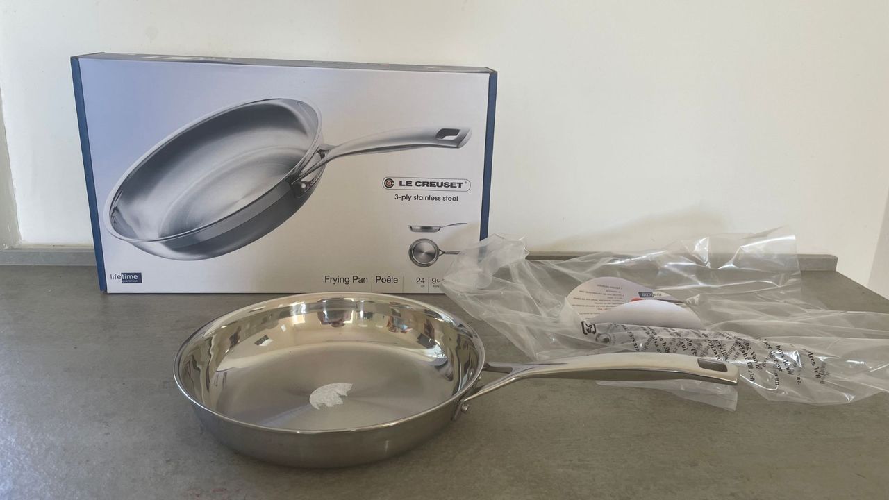 Le Creuset Stainless Steel Pan being tested in the kitchen