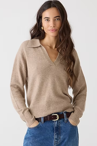 J.Crew Collared V-neck sweater in Supersoft yarn template