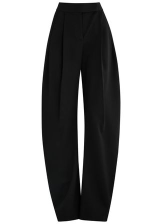 Barrel-Leg Wool Trousers