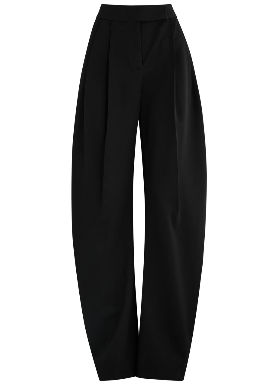 Barrel-Leg Wool Trousers