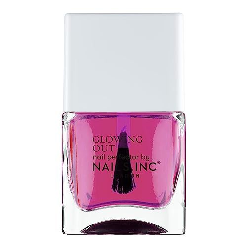 Nails Inc Glowing Out, Glowing My Way, Pink, Shimmer, Glossy, No Chip, Long Lasting, Quick Dry, Air Dry, Professional Manicures &amp; Pedicures, Fingernails &amp; Toenails, Vegan Nail Polish, 14 Ml