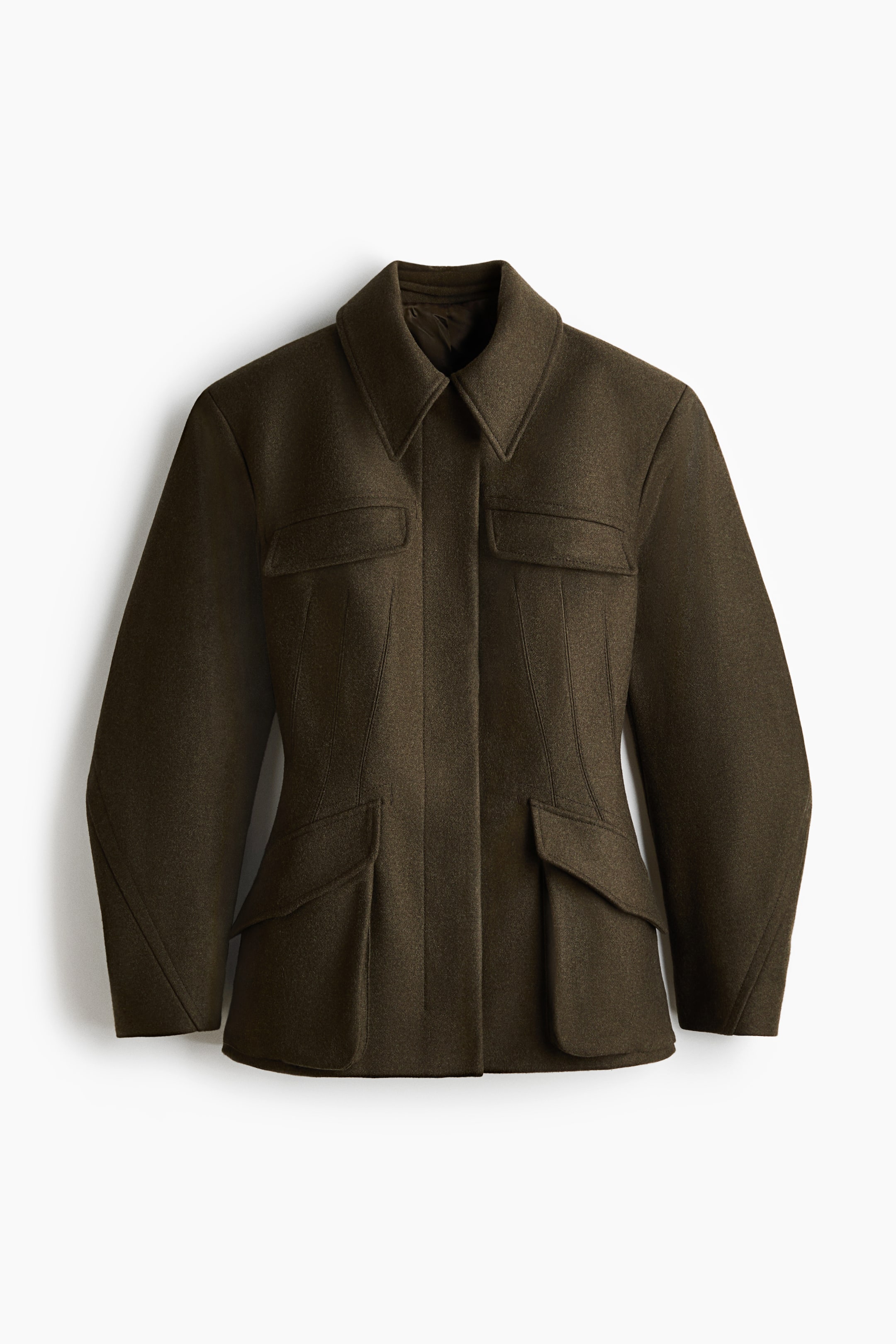 Wool-Blend Jacket - Dark Green