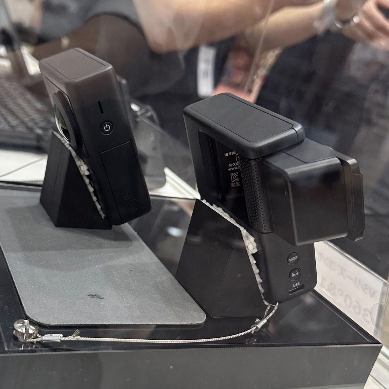 Canon Powershot concept 360-degree camera in display case at Photo Next Show 2023 in Japan