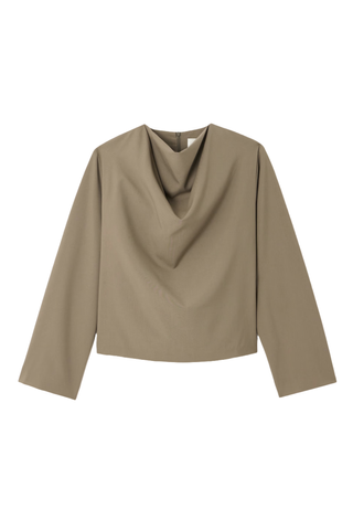 RÓHE Draped Wool Blouse