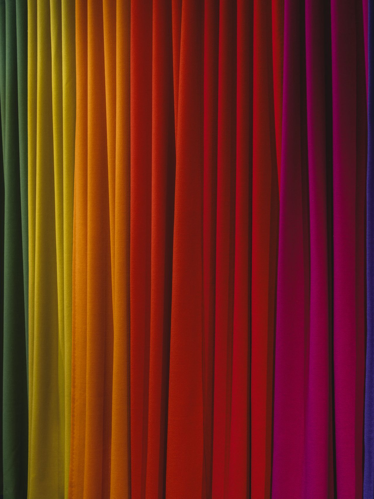 Red and blue exhibition spaces