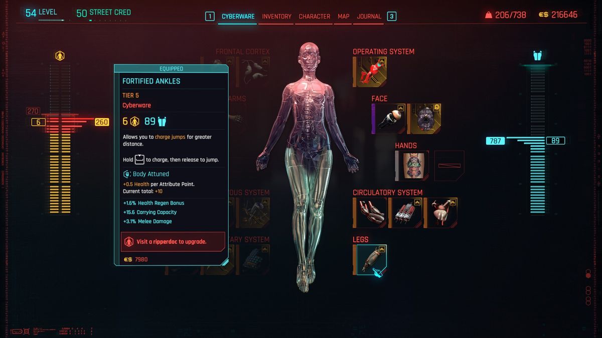Cyberpunk 2077 Gorilla Arms - Fortified Ankles