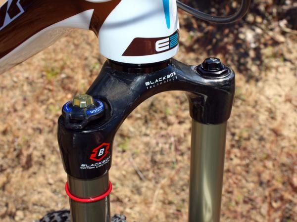 The Revelation the longest travel fork in RockShox's range to use a carbon fiber crown and steerer.